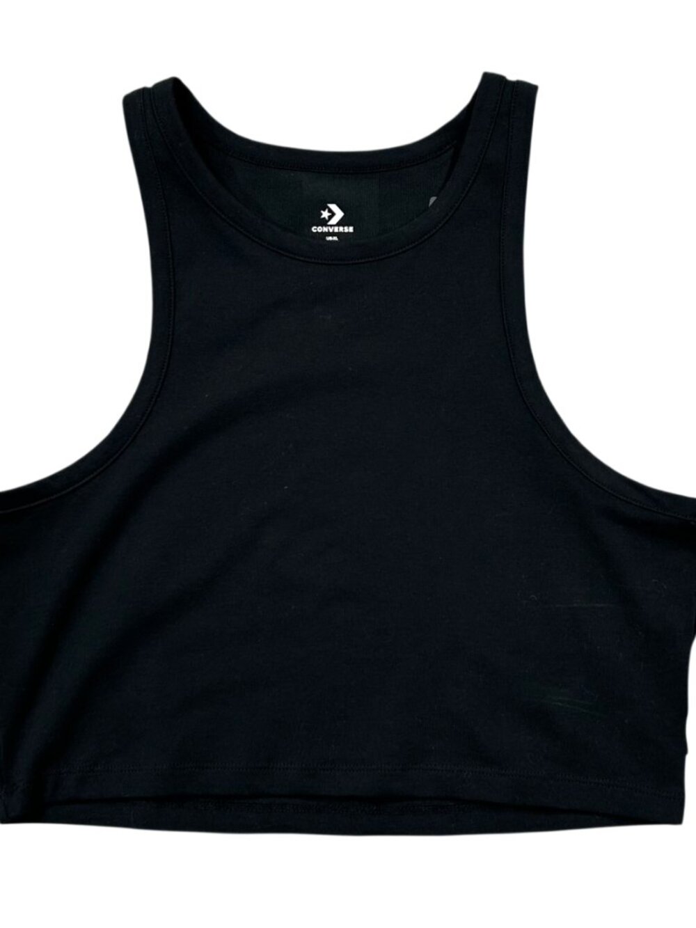 Converse NWT Black Cotton Blend Sleeveless Crop Top Size XL
